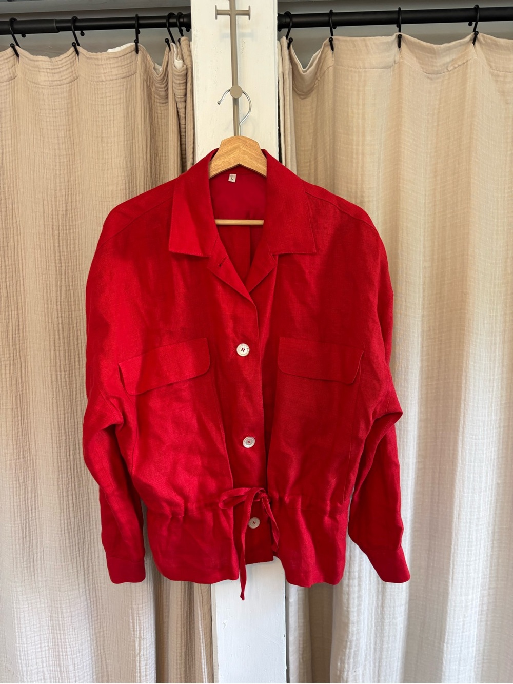Vintage Made in USA 100% Linen Jacket- Large